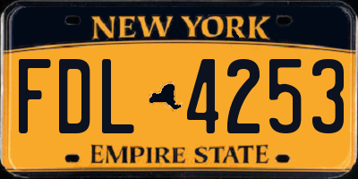 NY license plate FDL4253