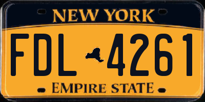 NY license plate FDL4261