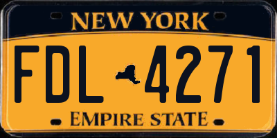 NY license plate FDL4271