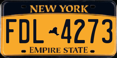 NY license plate FDL4273