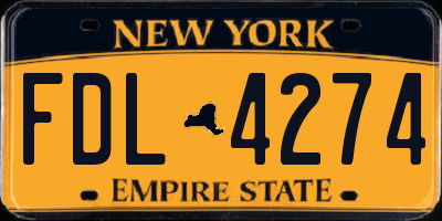 NY license plate FDL4274