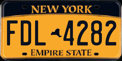 NY license plate FDL4282