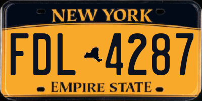 NY license plate FDL4287