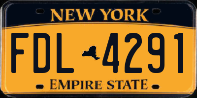 NY license plate FDL4291