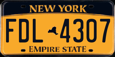 NY license plate FDL4307