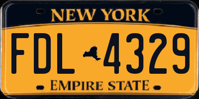 NY license plate FDL4329