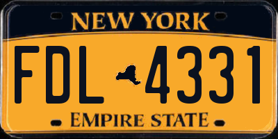 NY license plate FDL4331