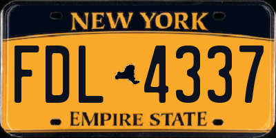 NY license plate FDL4337