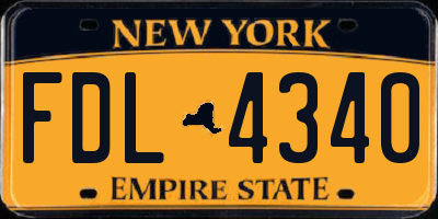 NY license plate FDL4340