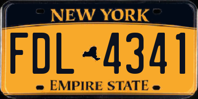 NY license plate FDL4341