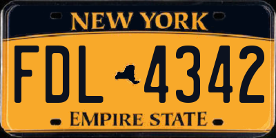NY license plate FDL4342