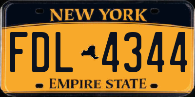 NY license plate FDL4344