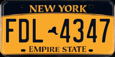 NY license plate FDL4347