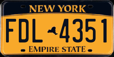 NY license plate FDL4351
