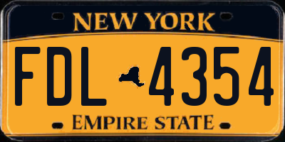 NY license plate FDL4354