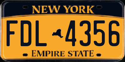 NY license plate FDL4356