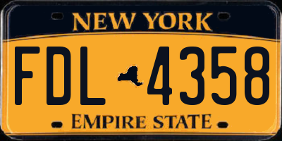 NY license plate FDL4358