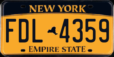NY license plate FDL4359