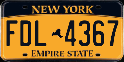 NY license plate FDL4367
