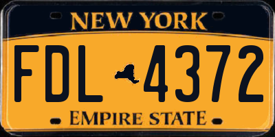 NY license plate FDL4372