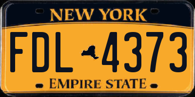 NY license plate FDL4373