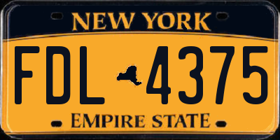 NY license plate FDL4375