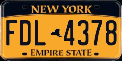 NY license plate FDL4378