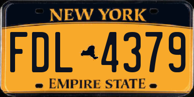 NY license plate FDL4379