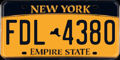 NY license plate FDL4380