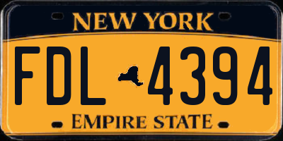 NY license plate FDL4394
