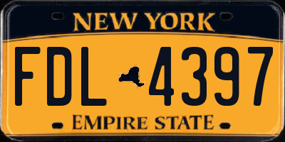 NY license plate FDL4397