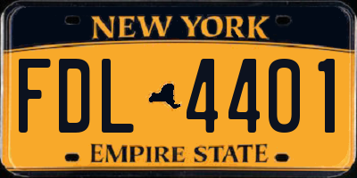 NY license plate FDL4401