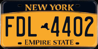 NY license plate FDL4402
