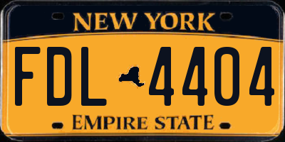 NY license plate FDL4404