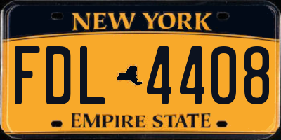 NY license plate FDL4408