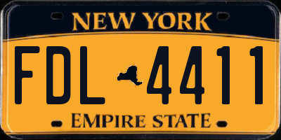 NY license plate FDL4411