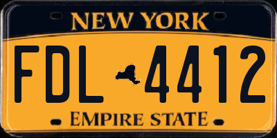 NY license plate FDL4412