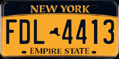 NY license plate FDL4413
