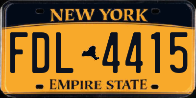 NY license plate FDL4415