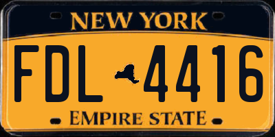 NY license plate FDL4416
