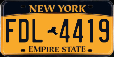 NY license plate FDL4419