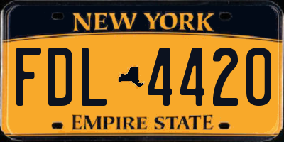 NY license plate FDL4420