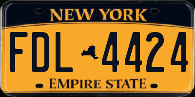 NY license plate FDL4424