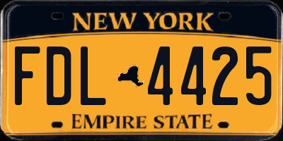 NY license plate FDL4425