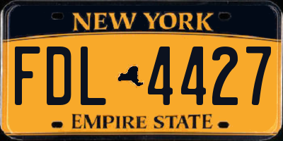 NY license plate FDL4427