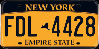 NY license plate FDL4428
