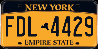 NY license plate FDL4429