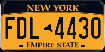 NY license plate FDL4430