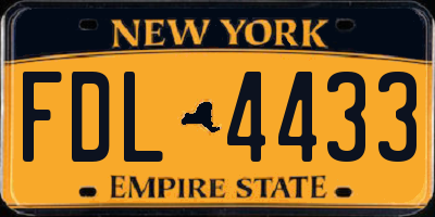 NY license plate FDL4433