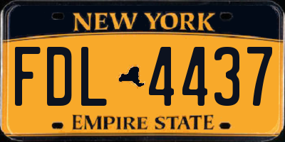 NY license plate FDL4437